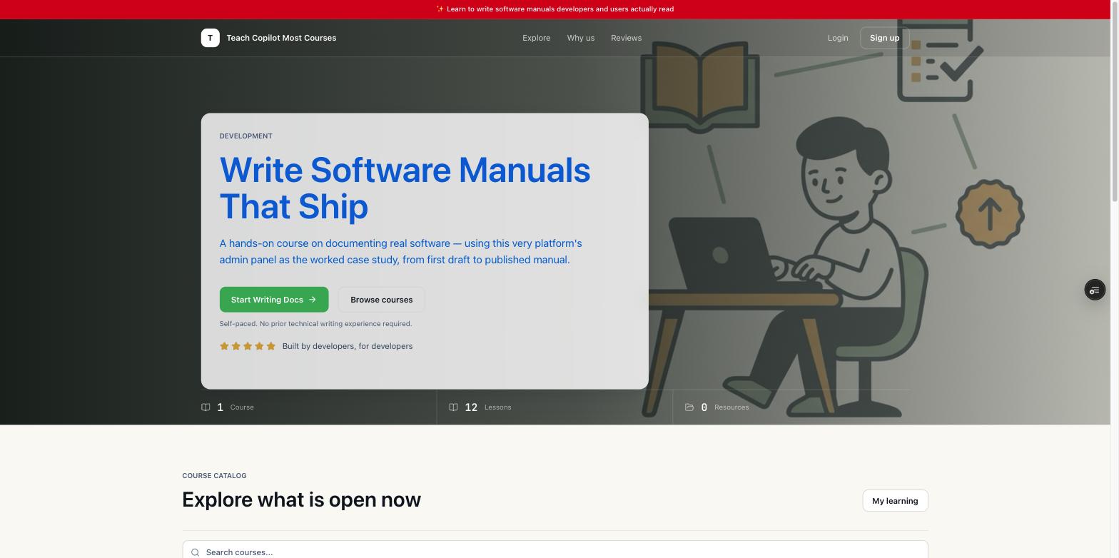 TeachCopilot live course storefront